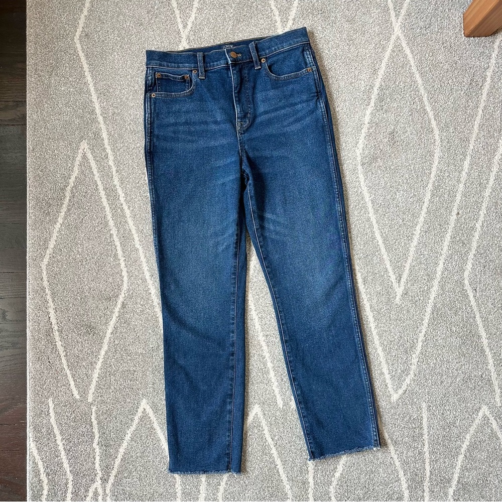J. Crew Medium Wash Classic Vintage Raw Hem Straight Jeans